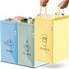 Norggo Borse per raccolta differenziata 40L - Set 3 buste raccolta differenziata per plastica, carta e vetro - Sacchi differenziata colorati con maniglia - Sacchetti e borse differenziata per casa