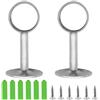 CEEYSEE 2 Pezzi Staffa per Bastone 32mm per Tende in Acciaio Inox Supporto per Asta Flangia con Vite Staffe Appendiabiti Staffa di Montaggio a Soffitto per Tenda Binario,Stendino (32mm/FLZ-O)