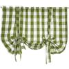 Fudaiki Tende da Cucina Quadretti Café Tie-Up Ombra Tenda Trattamento Finestra Tasca Asta Luce Blocco Luce Tenda Oscurante Solido Tende Corte Verde 80x140cm