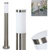 hofstein Lampada da esterno Sessa, luce moderna con base in metallo/plastica in nichel opaco/bianco, luce da sentiero 80 cm, lampada da giardino E27, senza lampadina, illuminazione da giardino IP44