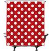 Ulticool - Tenda da Doccia - Polkadot Punti a Pois - 180 x 200 cm - Tenda da Bagno - Lavabile - Antimuffa - con 12 Anelli Bianco - Rosso