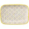 Tranquillo Grande portasapone rettangolare Taditional/giallo in ceramica, con fori per il drenaggio dell'acqua, 13,5 x 9,5 x 2 cm