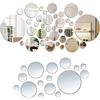 Bessy shop Specchi Rotondi Autoadesivi,32 pezzi Specchio Adesivo Deco Decalcomania Autoadesiva a Specchio Cerchio Specchio Adesivo Parete Specchio Decal Casa Decorazione