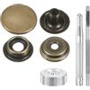 QUARKZMAN 24Set Bottoni Automatici a Pressione in Pelle, 20mm Dia 3.31 Lungo in Ottone con 4 Strumenti Installazione Inclusi Metallo da Cucire per Borse Cappotti Barche Tela, Bronzo