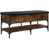 vidaXL Panca Porta Scarpe Rovere Fumo 102x42x45 cm Legno Multistrato