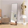 Henunem Specchio da terra 140 x 40 cm, specchio a corpo intero, robusto e moderno, specchio da parete grande, da terra o da appendere, cornice in lega di alluminio, vetro temperato, per camera da letto