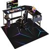 Qesjodfu Tappetino per Sedia da Ufficio Gaming 80 x 120 cm, Tappeto Salvapavimento Antiscivolo, Ufficio Gaming Protettore del Pavimento, Tappeto per Sedia con Ruote, Tappetino Protettivo per Pavimenti Duri