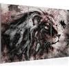 Runa Art Africa Leone Quadri Soggiorno Grande Grigio Rosa Grande 120 x 80 cm 3 Pezzi Decorazione Murale 002231b