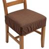 Generico Set 4 Cuscini Sedia 40x40 Coprisedia Imbottiti con Fascia 12 cm ed Elastico Perimetrale - Vestosedia Antiscivolo Comfort 5 cm - Cotone e Poliestere Tinta Unita (4, Marrone)