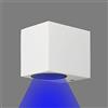 Partenopea® Applique lampada cubo da parete a muro gu10 max 10w led per interno esterno IP65 moderno faretto monoemissione (Cubo Bianco, Luce Blu)