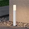 doporro Lampione da Giardino LED 3000K, Paletto Esterno Quadrato IP65 in Alluminio Bianco Opaco H40cm, Luce Calda per Vialetti, Giardini, Cortili e Ingressi
