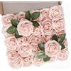 Taoyanmo 25 fiori artificiali, rose decorative, fiori finti, con steli, fai da te, damigella d'onore, per San Valentino, festa della mamma, matrimonio, baby shower, decorazione per la casa (Blush)