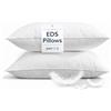 EDS - Cuscino imbottito in piuma d'anatra bianca con imbottitura in 85% piuma, 15% piumino, 100% cotone, qualità premium per dormire, confezione da 2