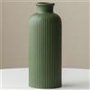 VIVIDFLOW Vaso in ceramica verde opaco smaltato, vaso per fiori per erba della pampa, altezza 25,4 cm, larghezza 10 cm, moderno per soggiorno, tavolo da pranzo, ufficio (verde)