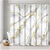 Uiiooazy Tenda Doccia Antimuffa, Tenda da Doccia 180x180cm Grigio Chiaro Effetto Marmo Bianco Sfumata Tende da Bagno Impermeabile Tessuto Lavabile Poliestere Tende per Vasca da Bagno con 12 Anelli