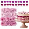 Floruvia 60 Fiori Secchi Commestibili, Fiori di Ciliegio Pressati e Petali di Rosa a Forma di Cuore, Mix di Fiori Rosa per Decorazione di Torte, Gioielli in Resina e Fai da Te