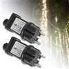Nizirioo Alimentatore LED da 31 V 6 W, 2 pezzi IP44 LED trasformatore, funzione timer, spina GS con funzione di memoria, adattatore di rete IP44 GS spina per illuminazione natalizia, catena luminosa