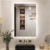 Keonjinn Specchio da Bagno con Illuminazione Rettangolare 60x90cm, Specchio da Bagno con Interruttore Touch Antiappannamento, Funzione di Memoria, 3 Colori di Luce, Specchio da Bagno LED Dimmerabile