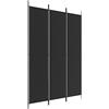 vidaXL Divisorio a 3 Pannelli Nero 150x220 cm in Tessuto
