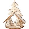 MaMeMi Kit di Montaggio Sacra Famiglia nella stalla [Circa 9 cm di Altezza, Lavoro Artigianale] Dolce Mini-Presepe/Presepe da Tavolo/Presepe Compatto in Legno, Originale dell'Alto Adige