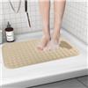 Fecialy Tappetino da Doccia Antiscivolo 70x40 cm Tappetino da Bagno con Ventose Tappetino Doccia con Cuscino Massaggiante Tappetino per Piatto Doccia Rettangolare Antiscivolo,Khaki