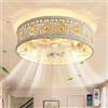 Ganeed Ventilatore da soffitto vintage con luci e telecomando Illuminazione da soffitto retro Lampada E27 Ventilatore silenzioso rustico per cucina isola sala da pranzo camera da letto bianco 4 luci