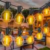 FARNY LED Catena Luminosa Esterno, 30M/100FT Catena Luminosa G40 50+2 IP45 Lmpermeabili luci giardino, 24V Bianco Caldo Catena Luminosa Giardino, Matrimonio/Casa/Caffè/Gazebo