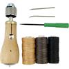 Becho Punzone da cucito professionale per pelle, kit di strumenti di riparazione con filo cerato 3R per candela, tela pesante e altro
