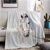 HZVRTN Coperta morbida con cavallo bianco 130x150 cm, motivo cavallo 3D, microfibra, molto morbida, per bambini, adolescenti e adulti, coperta per letto e divano