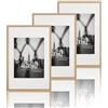 VUVUZULA Set di 3 cornici portafoto in legno di quercia, 40 x 60 cm, con cornice per poster