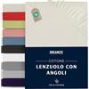 Dreamzie Lenzuolo Con Angoli Cotone - 70x190/200 - Oeko Tex certificato - Beige - Lenzuola Cotone 70x190/200