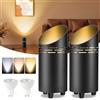 T-SUN 6W Faretto LED da Terra con Lampadina LED GU10/ Interruttore a Pedale | Lampada da Terra per Interni con Cavo da 5,9 Piedi, Faretto Pavimento per Decorare la Casa, Piante, Immagini (2 pezzi, Nero)