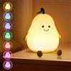 JUQG Luce Notturna per Bambini a Forma di Pera, Luce Notturna Ricaricabile Tramite USB per Bambini con Funzione Touch Dimming, Lampada da Comodino Adatto per Camerette, Soggiorni e Camere da Letto