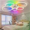 lnrosy Plafoniera RGB Intelligente Modalità di Memoria e Dimmerabile,Lampadario Soggiorno con Telecomando e App (3000k-6500k),Plafoniere da 95 Cm con Bluetooth Per,Pub,Cabaret,Bar Karaoke
