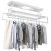 GAOUSD Stendibiancheria elettrico da soffitto con telecomando e luce LED, lunghezza e altezza regolabili, stendibiancheria a parete e soffitto, per famiglie, balconi, appartamenti (bianco)