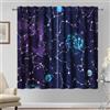 Kzzfqxb 117×138cm Tende Galaxy, Blu Viola Notte Cielo Stellato Pianeti Nebulosa Astrologia Astronomia Stampate 2 Pannelli per Bambini, Camera da Letto Soggiorno finestra
