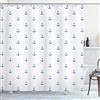 ABAKUHAUS Ancora Tenda da Doccia, Vivid Blue Anchor, Tessuto Set di Decorazioni per il Bagno con Ganci, per la vasca da bagno, 175 cm x 180 cm, Blu bianco