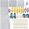 Attuslla 6 PCS Stampo Silicon per Orecchino, Stampi per Resina, 100 PCS Orecchino e Anelli di Saltoper Creazione Orecchini Ciondoli Fai da Te