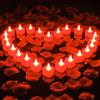 DWTECH 1000 petali di rosa artificiali con 24 candele a LED a cuore romantico - senza fiamma romantica candela a LED per la notte romantica, San Valentino, anniversario, matrimonio, decorazione