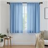 Encasa XO Tende solide in poliestere con parentela, 140x137 cm Window set di pannelli di 2 - Blu, tasca a bordo, filtro leggero, tende per porta, camera da letto, soggiorno
