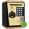Fimleiy Cassaforte per Bambini con Serratura a Combinazione di 4 Cifre e Riconoscimento dell'Impronta Digitale - Regalo Perfetto per Compleanni, Natale e Festività (Colore Oro)