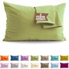 SoNiT home decor SONIT - Set 2 Federe Verde Chiaro Cuscino Letto 50x80 cm 100% Cotone con Chiusura a Busta, Morbidi e Traspiranti, Letto Matrimoniale, Fodere Guanciale Lavabili Biancheria Letto, Made in Italy