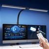 NAILAO 1300LM Lampada Da Scrivania A 24W Doppia Testa 80CM LED Dimmerabile Con Telecomandocon Morsetto Per Monitor,Lampada Da Tavolo A Luce Diurna Per Ufficio A Casa Braccio Orientabile Da Tavolo