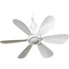 StaZamor Ventilatore da soffitto Portatile USB Bianco a Basso Rumore con 6 Pale, Doppia Alimentazione per, Campeggio, Auto, Ufficio