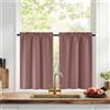 PONY DANCE Tende per Cucina Porta Finestra Tende a Vetro con Tasca Tendine Oscuranti per Salotto Curtains Termiche Isolanti 2 Pezzi 60x60 CM, Rosa Selvatica