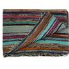 Aakriti Gallery Tappeto pezzotto realizzato a mano con materiali riciclati, tappeto indiano Chindi multicolore, boho-chic decorativo (150 x 90 cm) Green