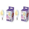 WiZ Lampadina Smart LED WiFi, Luce Bianca da Calda a Fredda Dimmerabile, Filamento, E14, 5W, Tecnologia SpaceSense, Controllo Vocale (Alexa, Apple HomeKit, Google Home) (Confezione da 2)
