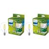 Philips LED Lampadina Globo a Filamento Classe A Ultra Efficiente a Risparmio Energetico, 60W, E27, Luce Bianca Fredda (Confezione da 2)
