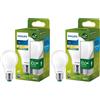 Philips LED Lampadina Goccia Classe A Ultra Efficiente a Risparmio Energetico, Vetro Smerigliato, 100W, E27, Luce Bianca Calda, Non Dimmerabile (Confezione da 2)