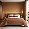 Nuit Des Rêves Cozy & Stylish Bedding - Copertina per trapunta singola, 135 x 200 cm, 100% cotone, marrone, chiusura a bottoni, 155 thread Count, lavabile in lavatrice a 30 °C